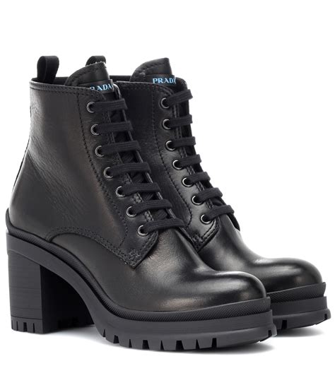 prada ankle boots black leather|Prada genuine leather boots.